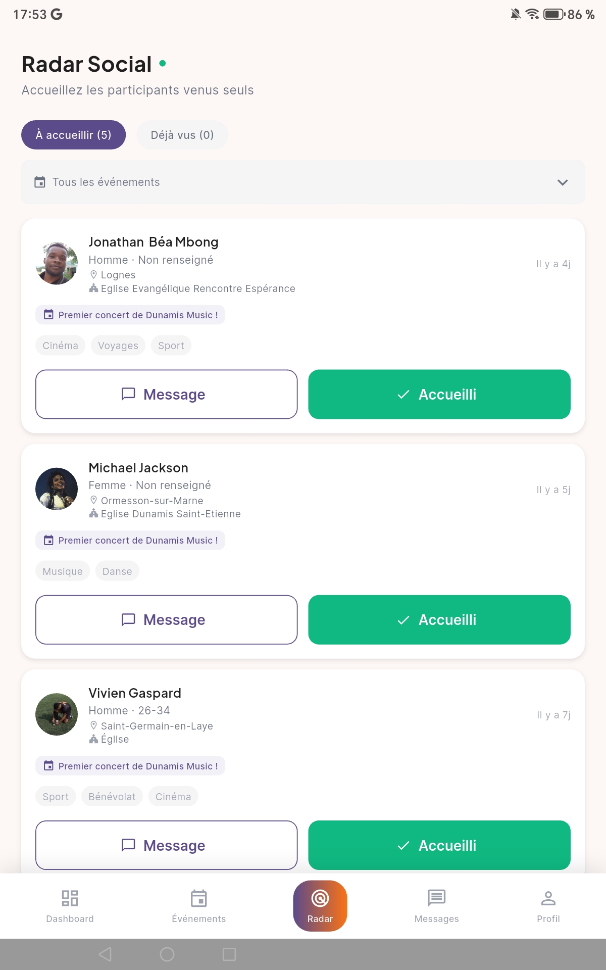 Radar Social pour accueillir les solos